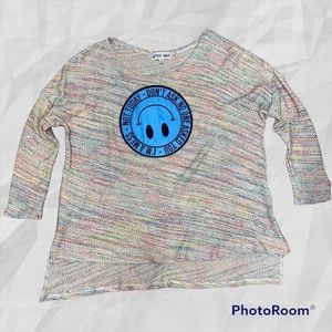 Silly sweater.‎ Attic salt. Size medium. Upside down smiley.